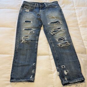 AG Adriano Goldschmied Blue Distressed Jeans